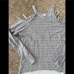 Ripped Shoulder light weight sweater